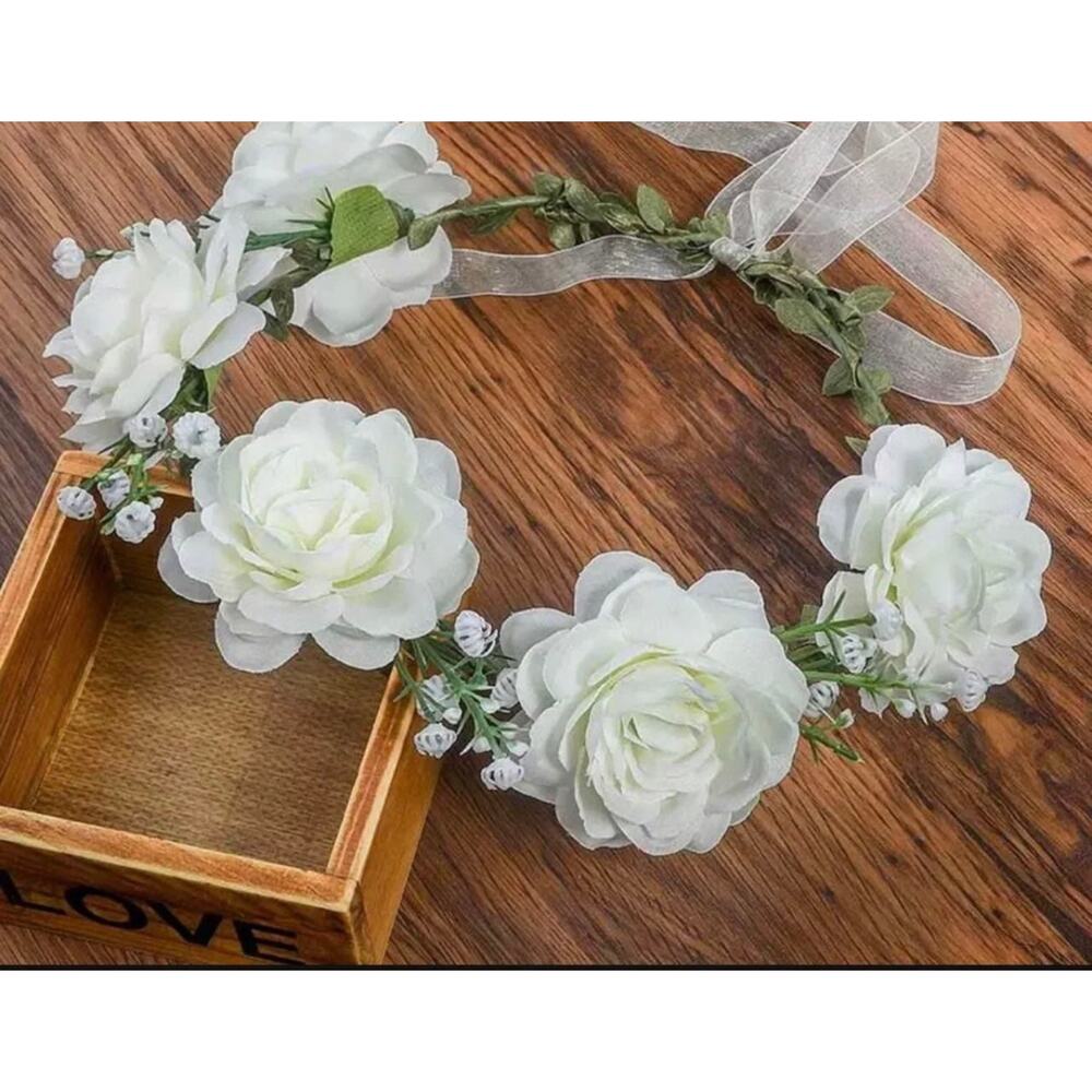 Handmade White Floral Tiara